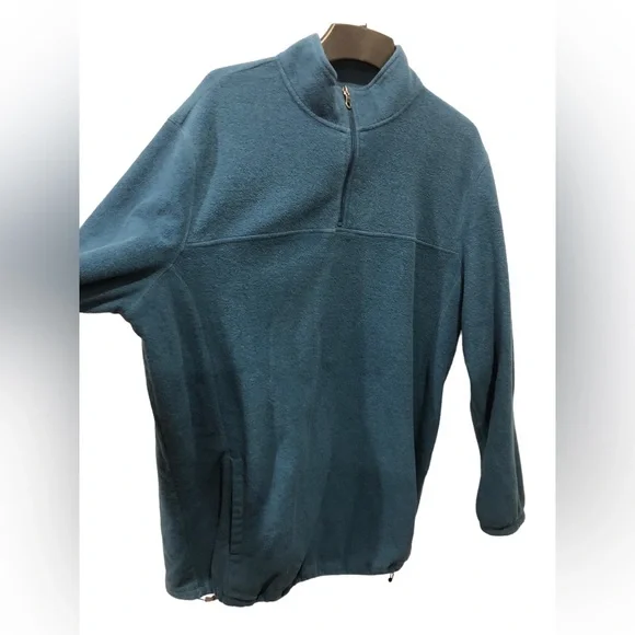 Men’s 2XL Croft and Barrow Teal long sleeve partial zip collared sweatshirt - Picture 6 of 17